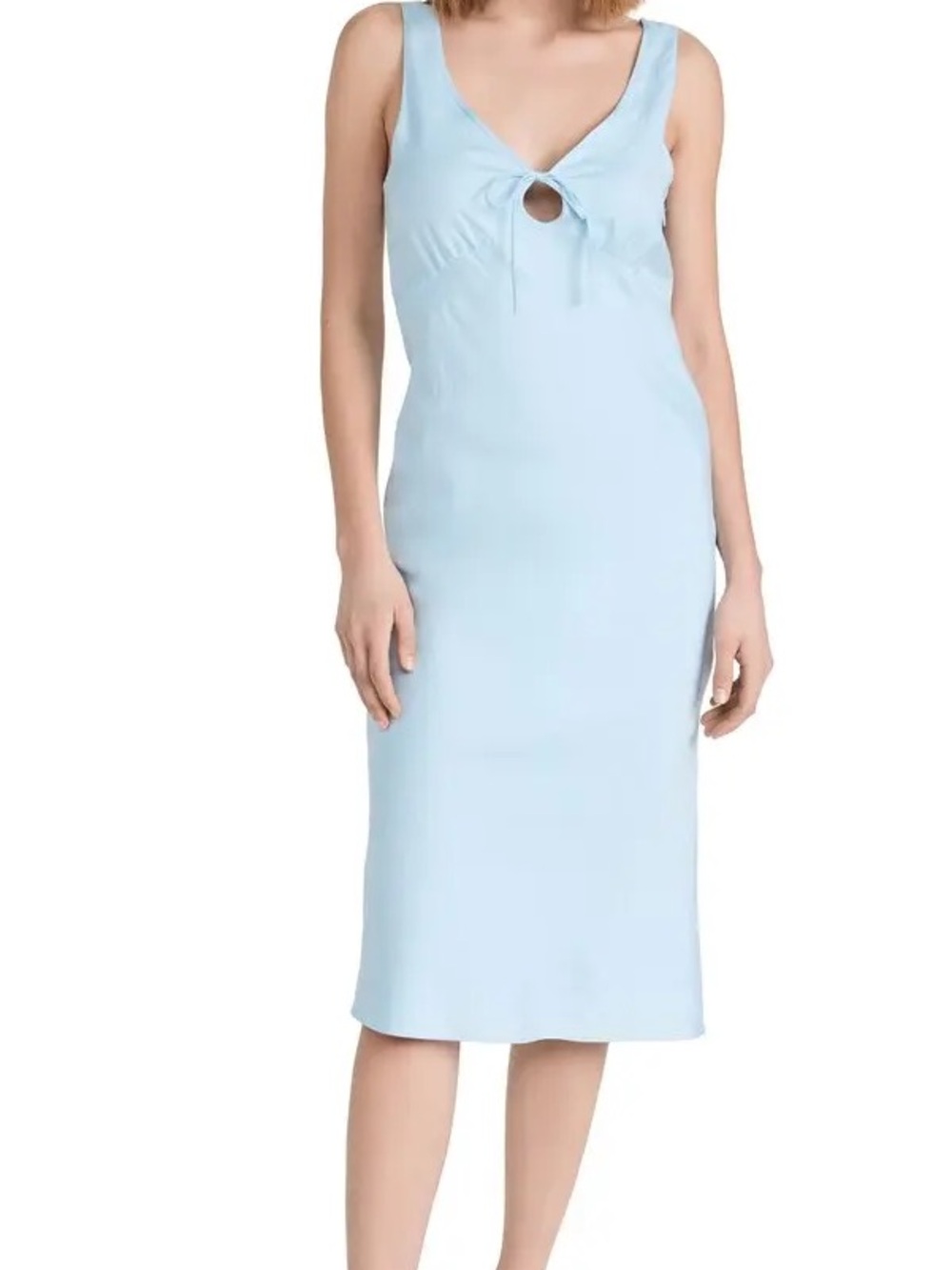 Amanda Uprichard Light Blue Tie-Front Midi Dress